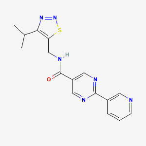 molecular formula C16H16N6OS B5645336 N-[(4-isopropyl-1,2,3-thiadiazol-5-yl)methyl]-2-(3-pyridinyl)-5-pyrimidinecarboxamide 