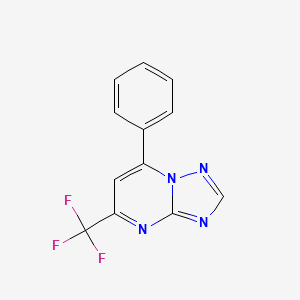 molecular formula C12H7F3N4 B5645348 7-phenyl-5-(trifluoromethyl)[1,2,4]triazolo[1,5-a]pyrimidine 