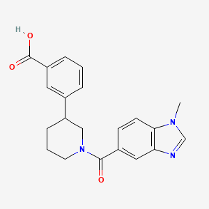 molecular formula C21H21N3O3 B5645352 3-{1-[(1-methyl-1H-benzimidazol-5-yl)carbonyl]piperidin-3-yl}benzoic acid 