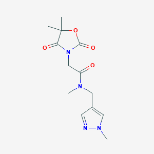 molecular formula C13H18N4O4 B5645362 2-(5,5-dimethyl-2,4-dioxo-1,3-oxazolidin-3-yl)-N-methyl-N-[(1-methyl-1H-pyrazol-4-yl)methyl]acetamide 