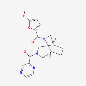 molecular formula C18H20N4O4 B5645377 (1S*,5R*)-6-(5-methoxy-2-furoyl)-3-(2-pyrazinylcarbonyl)-3,6-diazabicyclo[3.2.2]nonane 