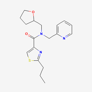 molecular formula C18H23N3O2S B5645381 2-propyl-N-(2-pyridinylmethyl)-N-(tetrahydro-2-furanylmethyl)-1,3-thiazole-4-carboxamide 