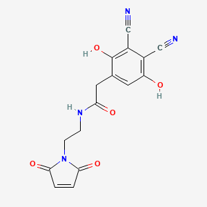 molecular formula C16H12N4O5 B564539 3,4-二氰基-2,5-二羟基苯乙酸（2'-马来酰亚胺）-N-乙基酰胺 CAS No. 1159977-29-3