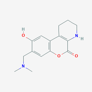 molecular formula C15H18N2O3 B5645398 8-[(dimethylamino)methyl]-9-hydroxy-1,2,3,4-tetrahydro-5H-chromeno[3,4-b]pyridin-5-one 