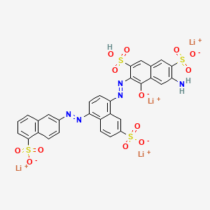 molecular formula C30H17Li4N5O13S4 B564541 Tetralithium 6-amino-4-hydroxy-3-(7-sulfonato-4-(5-sulfonato-2-naphthylazo)-1-naphthylazo)naphthalene-2,7-disulfonate CAS No. 107246-80-0