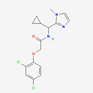 molecular formula C16H17Cl2N3O2 B5645423 N-[cyclopropyl(1-methyl-1H-imidazol-2-yl)methyl]-2-(2,4-dichlorophenoxy)acetamide 