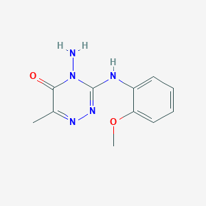 molecular formula C11H13N5O2 B5645425 4-amino-3-[(2-methoxyphenyl)amino]-6-methyl-1,2,4-triazin-5(4H)-one 