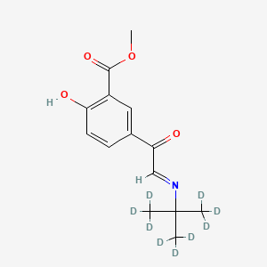 molecular formula C14H17NO4 B564543 Methyl 5-[(tert-Butylimino)acetyl]salicylate-d9 CAS No. 1185239-25-1