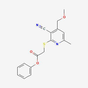 molecular formula C17H16N2O3S B5645456 phenyl {[3-cyano-4-(methoxymethyl)-6-methylpyridin-2-yl]thio}acetate 