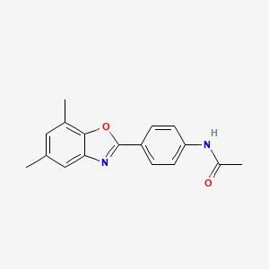molecular formula C17H16N2O2 B5645468 N-[4-(5,7-dimethyl-1,3-benzoxazol-2-yl)phenyl]acetamide 