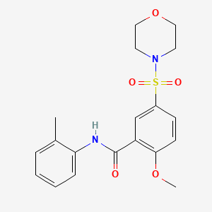 molecular formula C19H22N2O5S B5645469 2-methoxy-N-(2-methylphenyl)-5-(4-morpholinylsulfonyl)benzamide 
