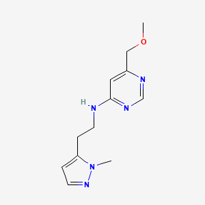 6-(methoxymethyl)-N-[2-(1-methyl-1H-pyrazol-5-yl)ethyl]pyrimidin-4-amine