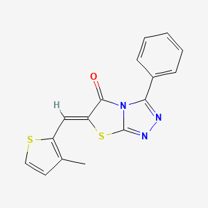 molecular formula C16H11N3OS2 B5645476 6-[(3-methyl-2-thienyl)methylene]-3-phenyl[1,3]thiazolo[2,3-c][1,2,4]triazol-5(6H)-one 