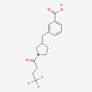 molecular formula C16H18F3NO3 B5645487 3-{[1-(4,4,4-trifluorobutanoyl)pyrrolidin-3-yl]methyl}benzoic acid 