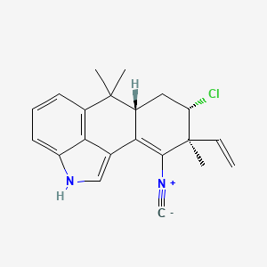 B564549 (4S,5S,7S)-5-chloro-4-ethenyl-3-isocyano-4,8,8-trimethyl-14-azatetracyclo[7.6.1.02,7.013,16]hexadeca-1(15),2,9(16),10,12-pentaene CAS No. 101968-76-7
