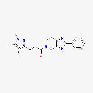 molecular formula C20H23N5O B5645500 5-[3-(4,5-dimethyl-1H-pyrazol-3-yl)propanoyl]-2-phenyl-4,5,6,7-tetrahydro-1H-imidazo[4,5-c]pyridine 