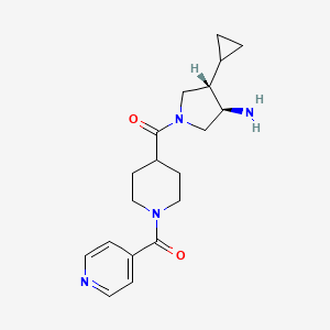 molecular formula C19H26N4O2 B5645509 (3R*,4S*)-4-cyclopropyl-1-[(1-isonicotinoylpiperidin-4-yl)carbonyl]pyrrolidin-3-amine 