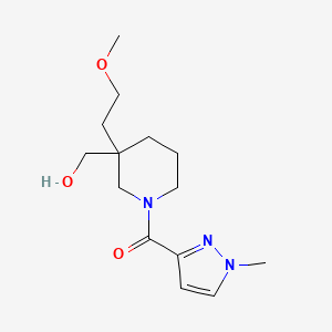molecular formula C14H23N3O3 B5645524 {3-(2-methoxyethyl)-1-[(1-methyl-1H-pyrazol-3-yl)carbonyl]-3-piperidinyl}methanol 
