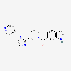 molecular formula C23H23N5O B5645527 6-({3-[1-(pyridin-4-ylmethyl)-1H-imidazol-2-yl]piperidin-1-yl}carbonyl)-1H-indole 