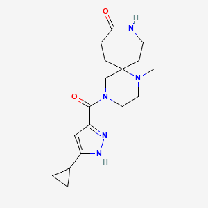 molecular formula C17H25N5O2 B5645528 4-[(3-cyclopropyl-1H-pyrazol-5-yl)carbonyl]-1-methyl-1,4,9-triazaspiro[5.6]dodecan-10-one 
