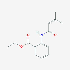 molecular formula C14H17NO3 B5645531 ethyl 2-[(3-methyl-2-butenoyl)amino]benzoate 