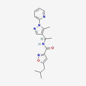 molecular formula C19H23N5O2 B5645543 5-isobutyl-N-[1-(5-methyl-1-pyridin-2-yl-1H-pyrazol-4-yl)ethyl]isoxazole-3-carboxamide 