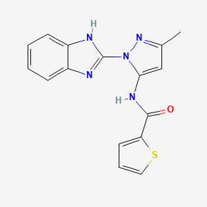 molecular formula C16H13N5OS B5645559 N-[1-(1H-benzimidazol-2-yl)-3-methyl-1H-pyrazol-5-yl]-2-thiophenecarboxamide 