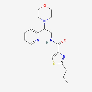 molecular formula C18H24N4O2S B5645569 N-[2-(4-morpholinyl)-2-(2-pyridinyl)ethyl]-2-propyl-1,3-thiazole-4-carboxamide 