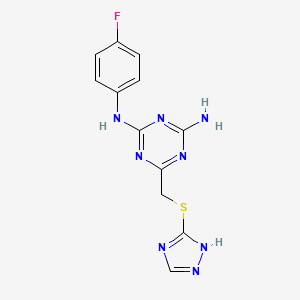 N-(4-fluorophenyl)-6-[(4H-1,2,4-triazol-3-ylthio)methyl]-1,3,5-triazine-2,4-diamine