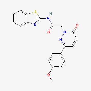 molecular formula C20H16N4O3S B5645598 N-1,3-benzothiazol-2-yl-2-[3-(4-methoxyphenyl)-6-oxo-1(6H)-pyridazinyl]acetamide 