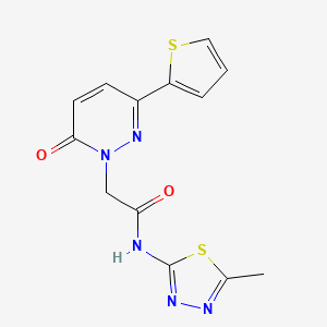 molecular formula C13H11N5O2S2 B5645604 N-(5-methyl-1,3,4-thiadiazol-2-yl)-2-[6-oxo-3-(2-thienyl)-1(6H)-pyridazinyl]acetamide 