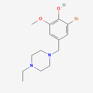 molecular formula C14H21BrN2O2 B5645617 2-bromo-4-[(4-ethyl-1-piperazinyl)methyl]-6-methoxyphenol 