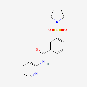 molecular formula C16H17N3O3S B5645621 N-2-pyridinyl-3-(1-pyrrolidinylsulfonyl)benzamide 