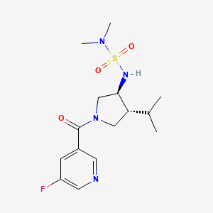 molecular formula C15H23FN4O3S B5645640 N'-{(3S*,4R*)-1-[(5-fluoro-3-pyridinyl)carbonyl]-4-isopropyl-3-pyrrolidinyl}-N,N-dimethylsulfamide 