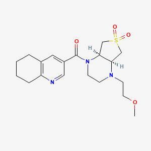 molecular formula C19H27N3O4S B5645643 3-{[(4aS*,7aR*)-4-(2-methoxyethyl)-6,6-dioxidohexahydrothieno[3,4-b]pyrazin-1(2H)-yl]carbonyl}-5,6,7,8-tetrahydroquinoline 