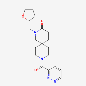 molecular formula C19H26N4O3 B5645667 9-(3-pyridazinylcarbonyl)-2-(tetrahydro-2-furanylmethyl)-2,9-diazaspiro[5.5]undecan-3-one 