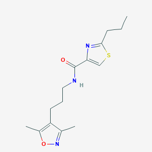 molecular formula C15H21N3O2S B5645699 N-[3-(3,5-dimethyl-4-isoxazolyl)propyl]-2-propyl-1,3-thiazole-4-carboxamide 