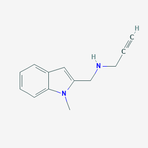 molecular formula C13H14N2 B056457 2-(N-(2-Propynyl)aminomethyl)-1-methylindole CAS No. 122368-24-5