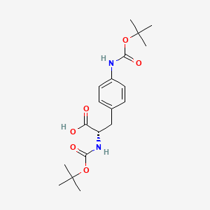 molecular formula C19H28N2O6 B564571 N,N'-Bis-Boc 4-Amino-L-phenylalanine CAS No. 1213873-71-2