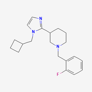 molecular formula C20H26FN3 B5645737 3-[1-(cyclobutylmethyl)-1H-imidazol-2-yl]-1-(2-fluorobenzyl)piperidine 