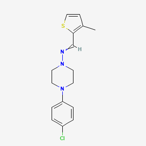 molecular formula C16H18ClN3S B5645754 4-(4-chlorophenyl)-N-[(3-methyl-2-thienyl)methylene]-1-piperazinamine 