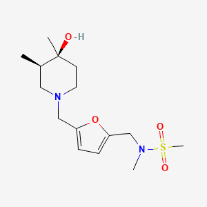molecular formula C15H26N2O4S B5645767 N-[(5-{[(3R*,4S*)-4-hydroxy-3,4-dimethyl-1-piperidinyl]methyl}-2-furyl)methyl]-N-methylmethanesulfonamide 