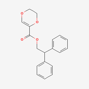 molecular formula C19H18O4 B5645799 2,2-diphenylethyl 5,6-dihydro-1,4-dioxine-2-carboxylate 