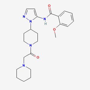 molecular formula C23H31N5O3 B5645815 2-methoxy-N-{1-[1-(1-piperidinylacetyl)-4-piperidinyl]-1H-pyrazol-5-yl}benzamide 