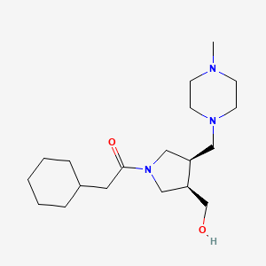 molecular formula C19H35N3O2 B5645823 {(3R*,4R*)-1-(cyclohexylacetyl)-4-[(4-methyl-1-piperazinyl)methyl]-3-pyrrolidinyl}methanol 