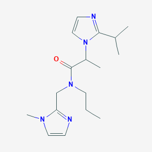 molecular formula C17H27N5O B5645838 2-(2-isopropyl-1H-imidazol-1-yl)-N-[(1-methyl-1H-imidazol-2-yl)methyl]-N-propylpropanamide 