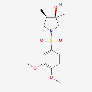 molecular formula C14H21NO5S B5645839 (3R*,4R*)-1-[(3,4-dimethoxyphenyl)sulfonyl]-3,4-dimethyl-3-pyrrolidinol 