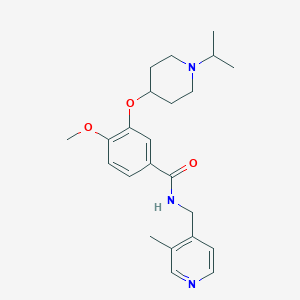 molecular formula C23H31N3O3 B5645861 3-[(1-isopropyl-4-piperidinyl)oxy]-4-methoxy-N-[(3-methyl-4-pyridinyl)methyl]benzamide 