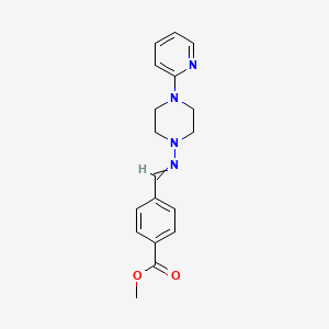 molecular formula C18H20N4O2 B5645884 methyl 4-({[4-(2-pyridinyl)-1-piperazinyl]imino}methyl)benzoate 