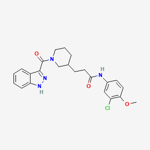 molecular formula C23H25ClN4O3 B5645892 N-(3-chloro-4-methoxyphenyl)-3-[1-(1H-indazol-3-ylcarbonyl)-3-piperidinyl]propanamide 